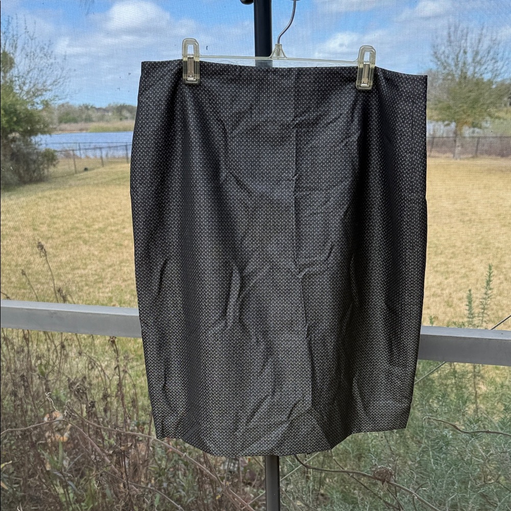 ANTONIO MELANI Charcoal & silver patterned Pencil Skirt